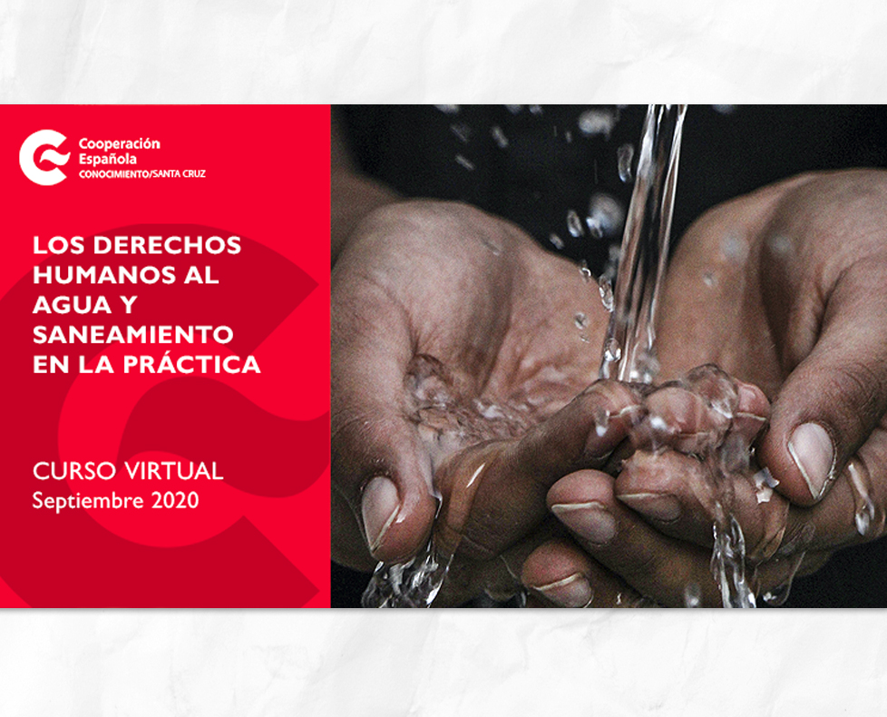 Cartel promocional del Curso Los derechos humanos al agua y al saneamiento en la práctica